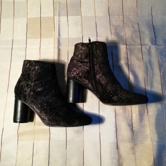 Vanessa Wu velvet brown sparkly Booties size 39 - Picture 2 of 8